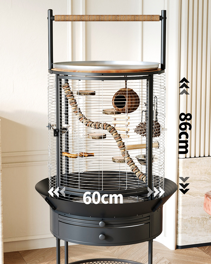 Luxury Multifunctional Stainless Steel Bird Cage Villa