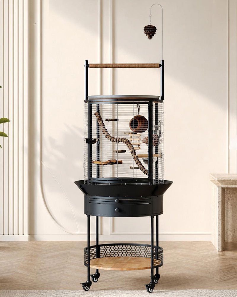 Luxury Multifunctional Stainless Steel Bird Cage Villa