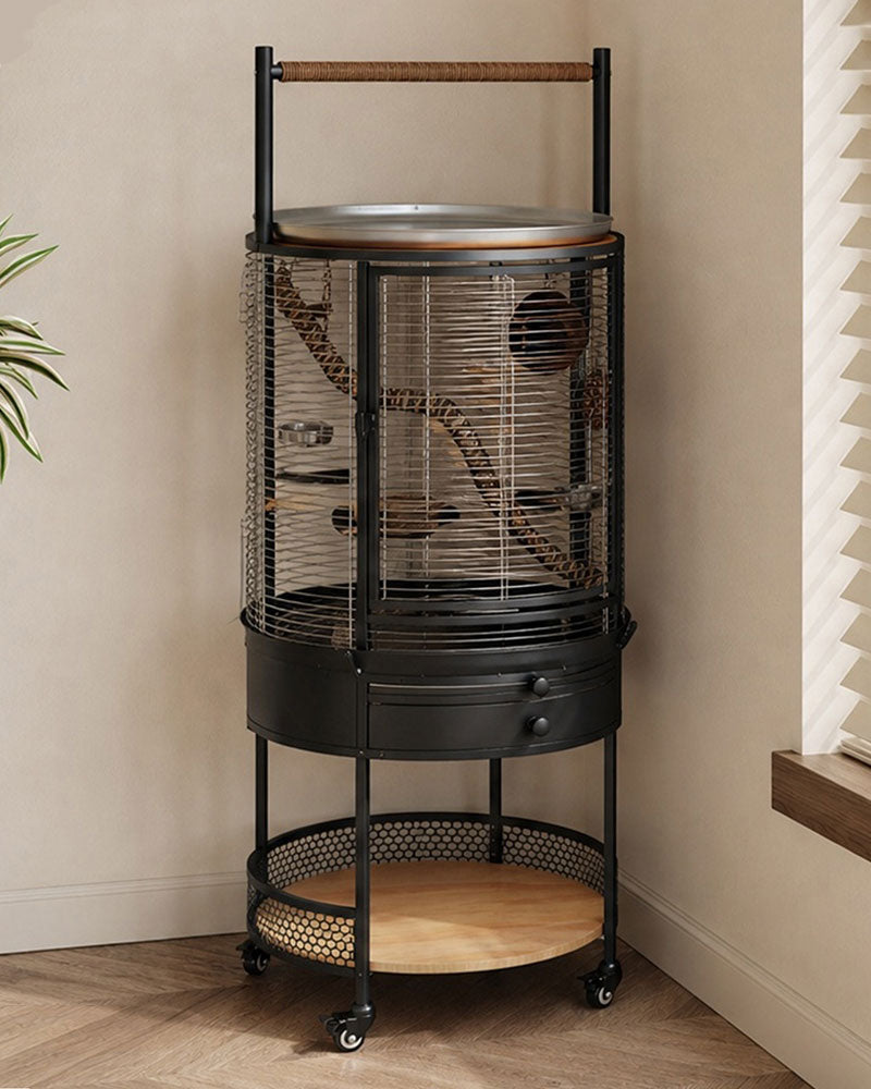 Luxury Multifunctional Stainless Steel Bird Cage Villa