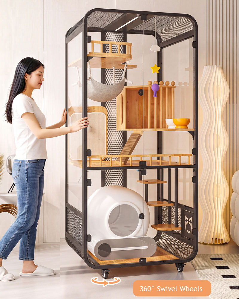 Luxury Panoramic Cat Villa for Indoor Cats