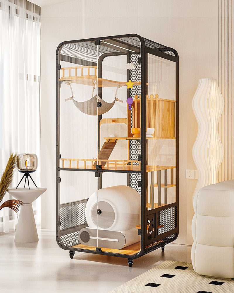 Luxury Panoramic Cat Villa for Indoor Cats