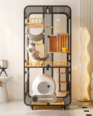 Luxury Panoramic Cat Villa for Indoor Cats