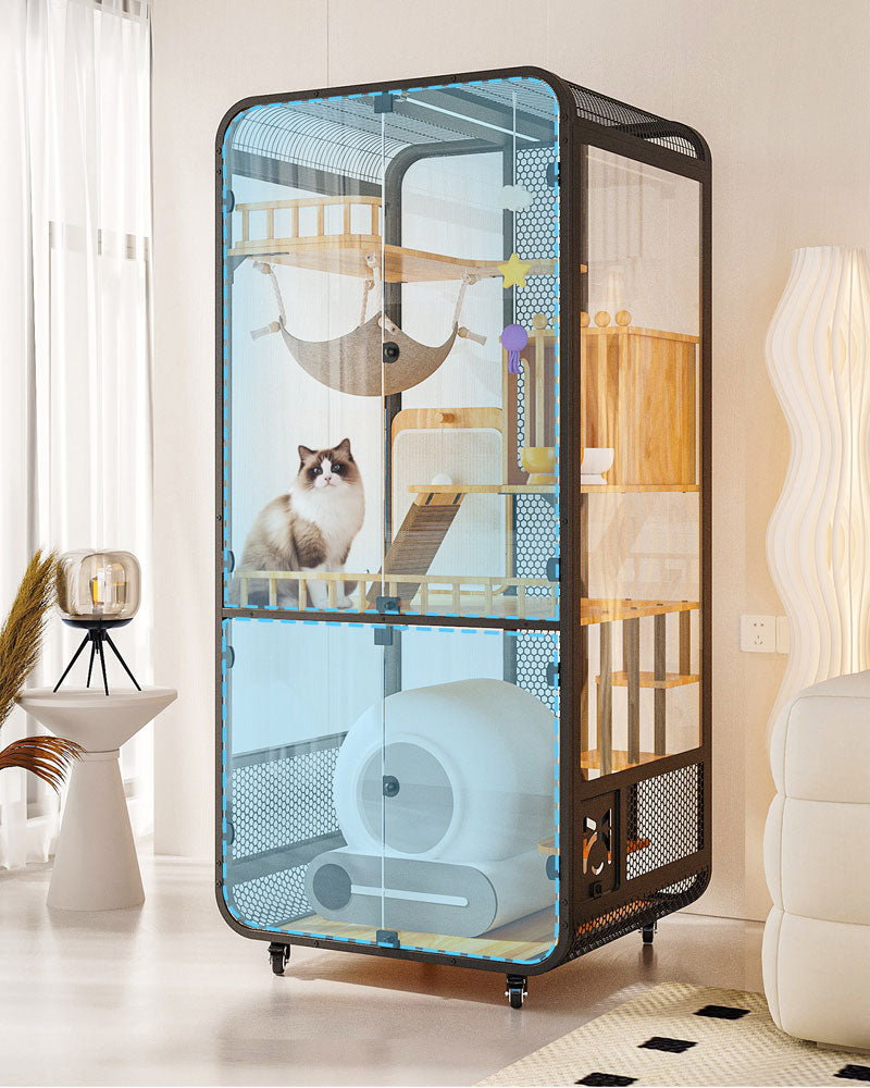 Luxury Panoramic Cat Villa for Indoor Cats