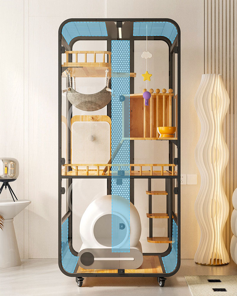 Luxury Panoramic Cat Villa for Indoor Cats