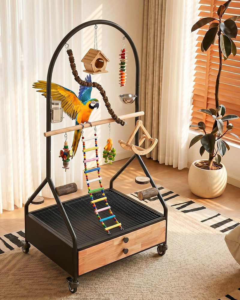 Luxury Rolling Bird Play Stand with Wheels