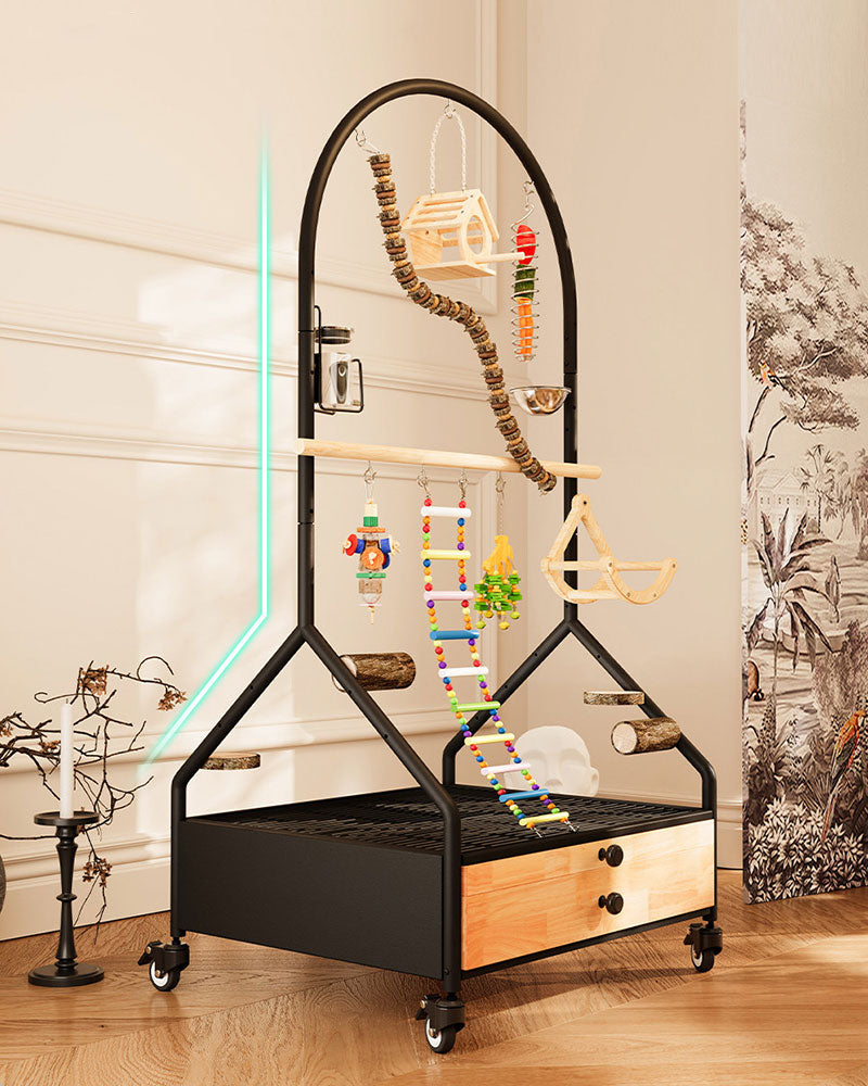 Luxury Rolling Bird Play Stand with Wheels