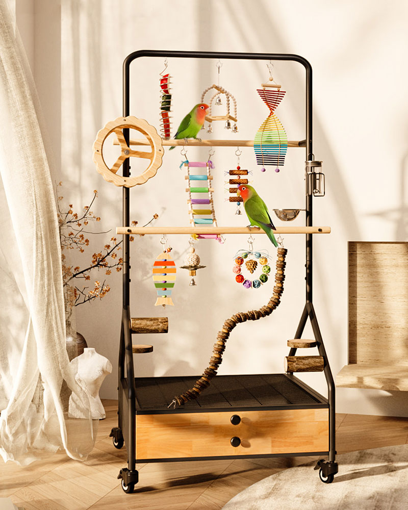 Luxury Rolling Bird Play Stand with Wheels