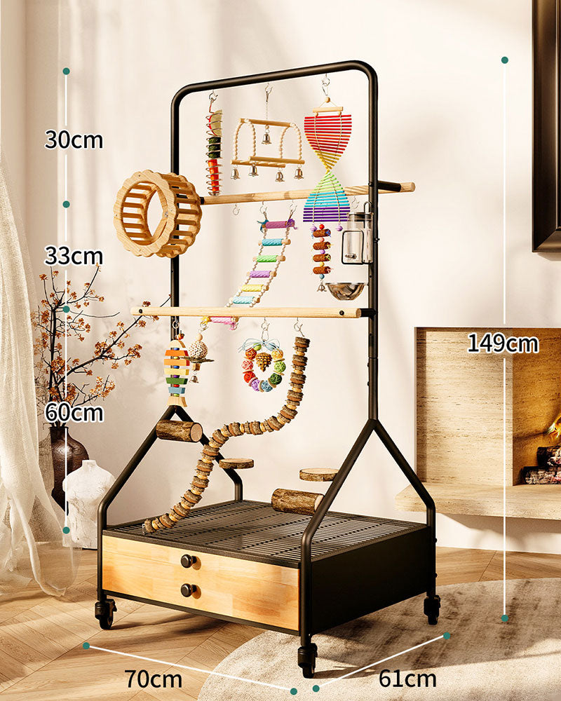 Luxury Rolling Bird Play Stand with Wheels