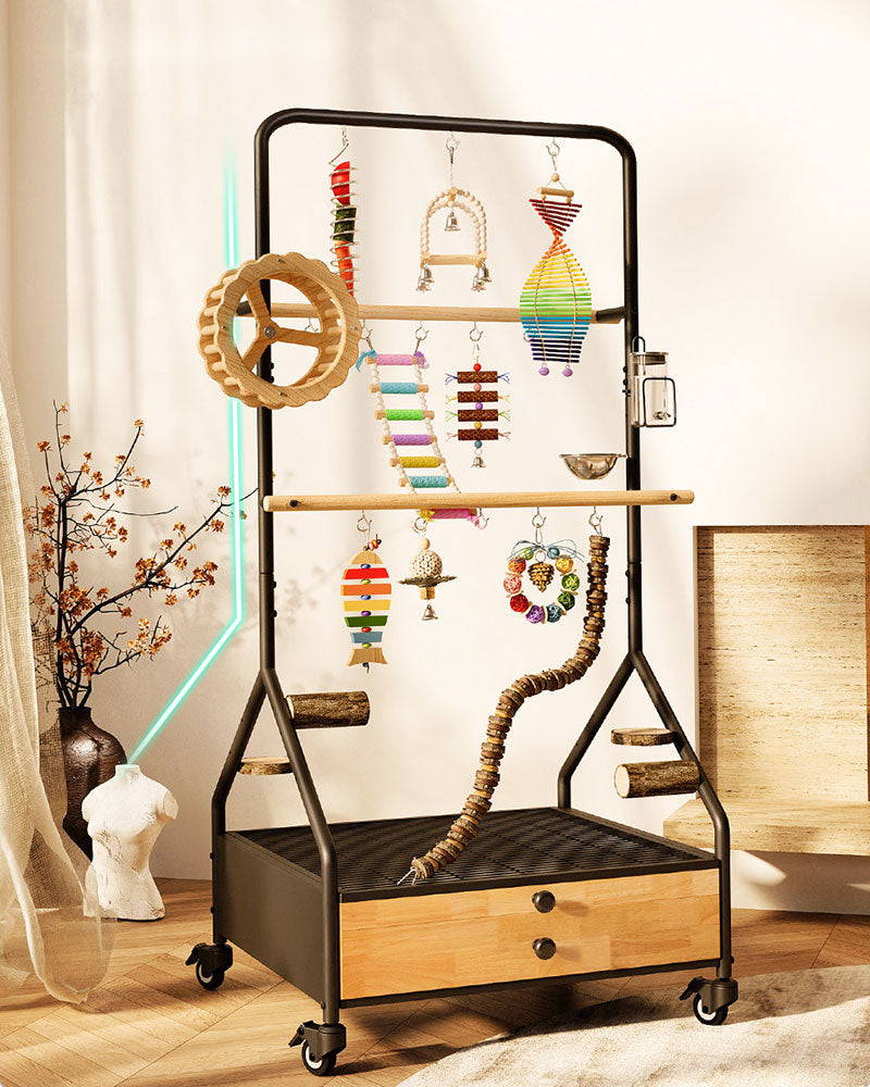 Luxury Rolling Bird Play Stand with Wheels
