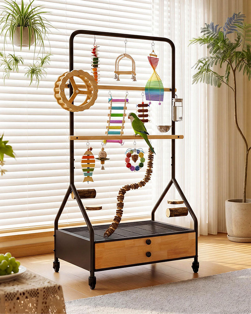 Luxury Rolling Bird Play Stand with Wheels