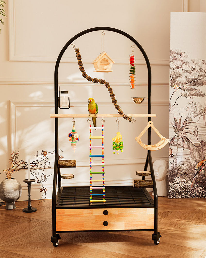 Luxury Rolling Bird Play Stand with Wheels