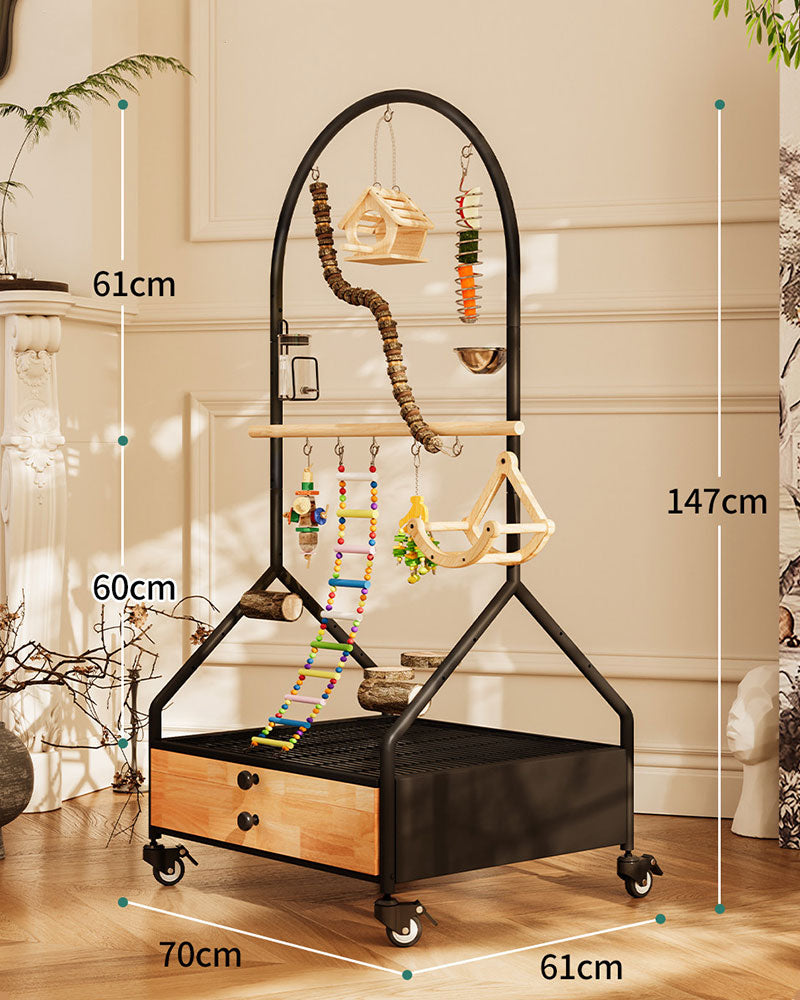 Luxury Rolling Bird Play Stand with Wheels