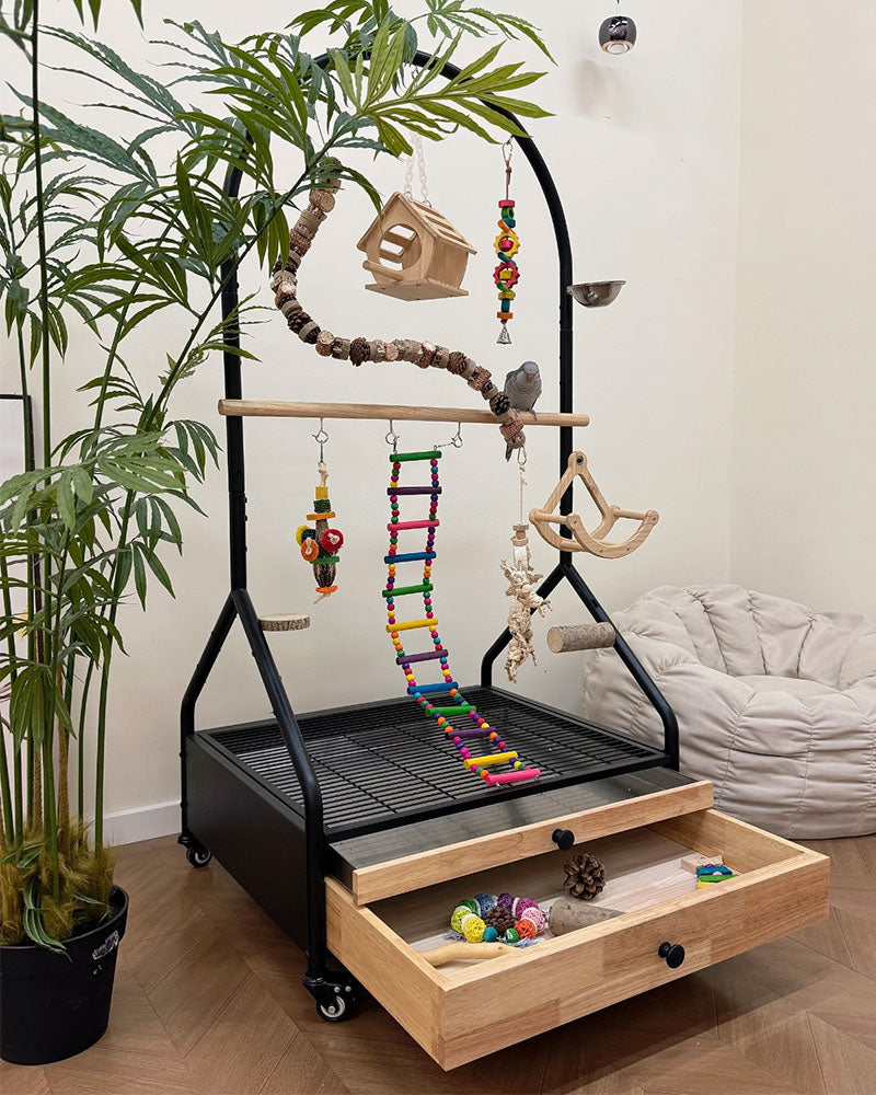 Luxury Rolling Bird Play Stand with Wheels
