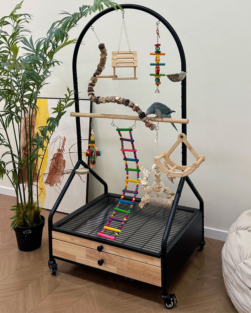 Luxury Rolling Bird Play Stand with Wheels
