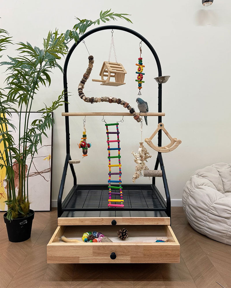Luxury Rolling Bird Play Stand with Wheels