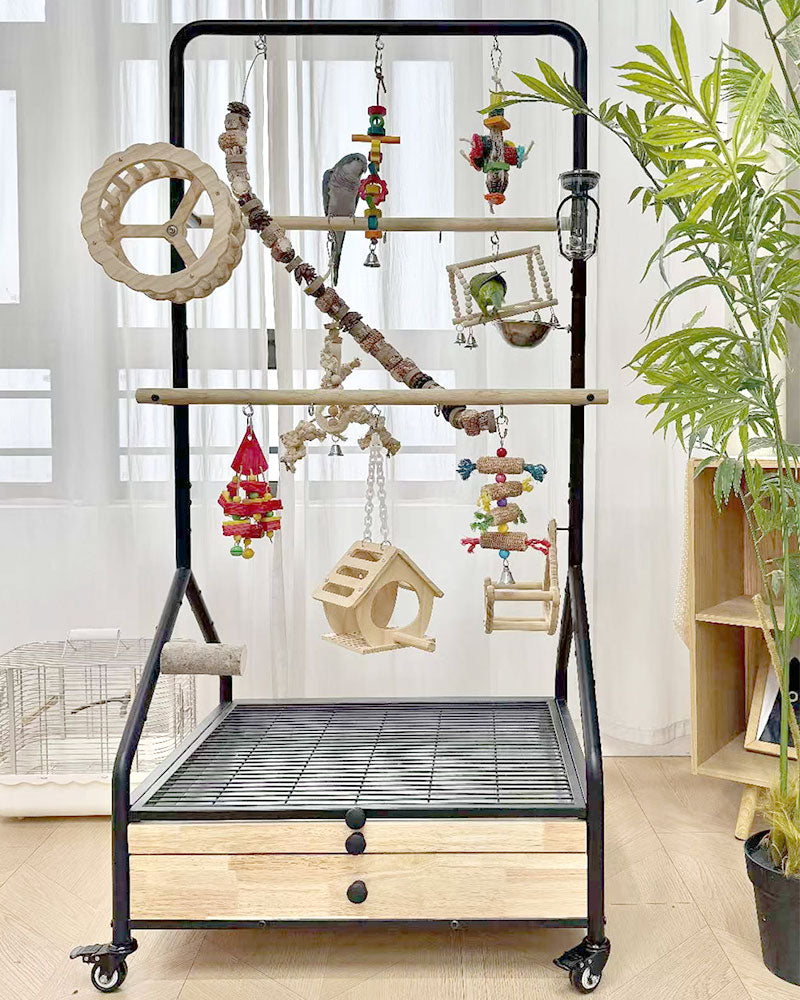 Luxury Rolling Bird Play Stand with Wheels