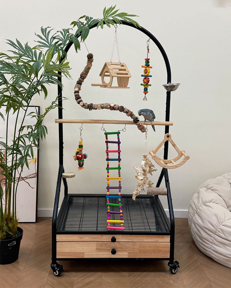 Luxury Rolling Bird Play Stand with Wheels