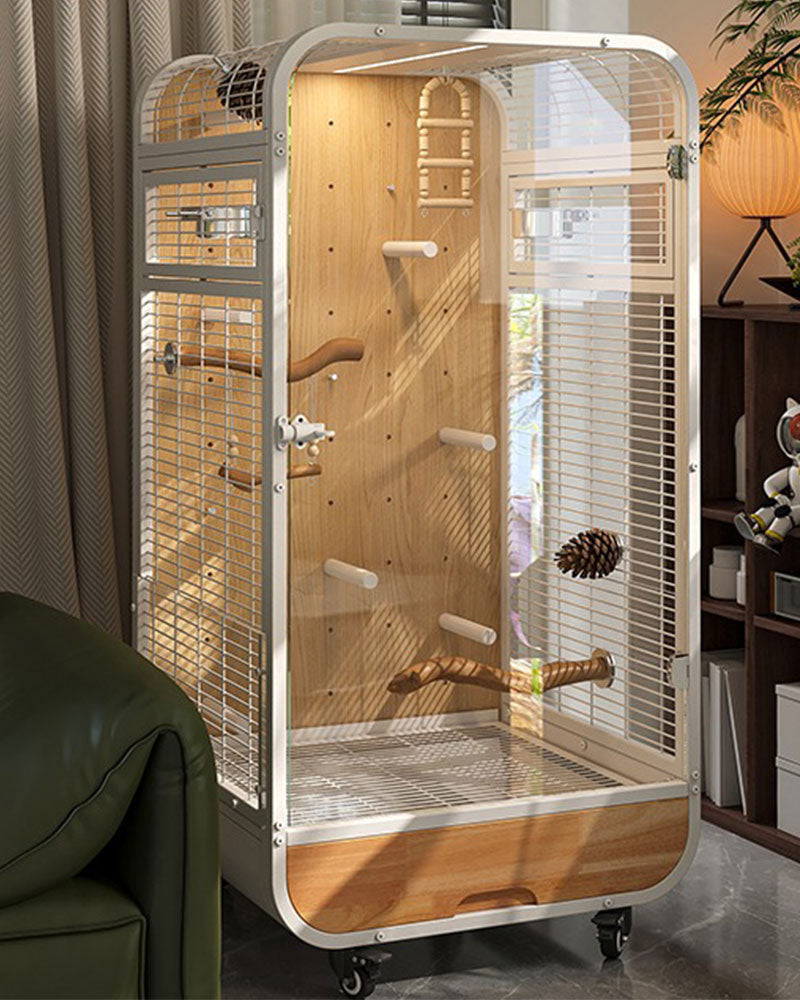 Luxury Wooden Bird Cage for Parrots