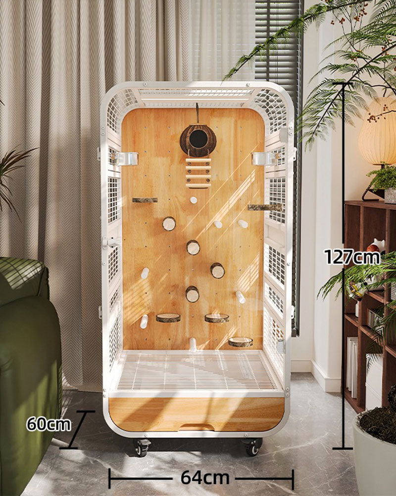 Luxury Wooden Bird Cage for Parrots