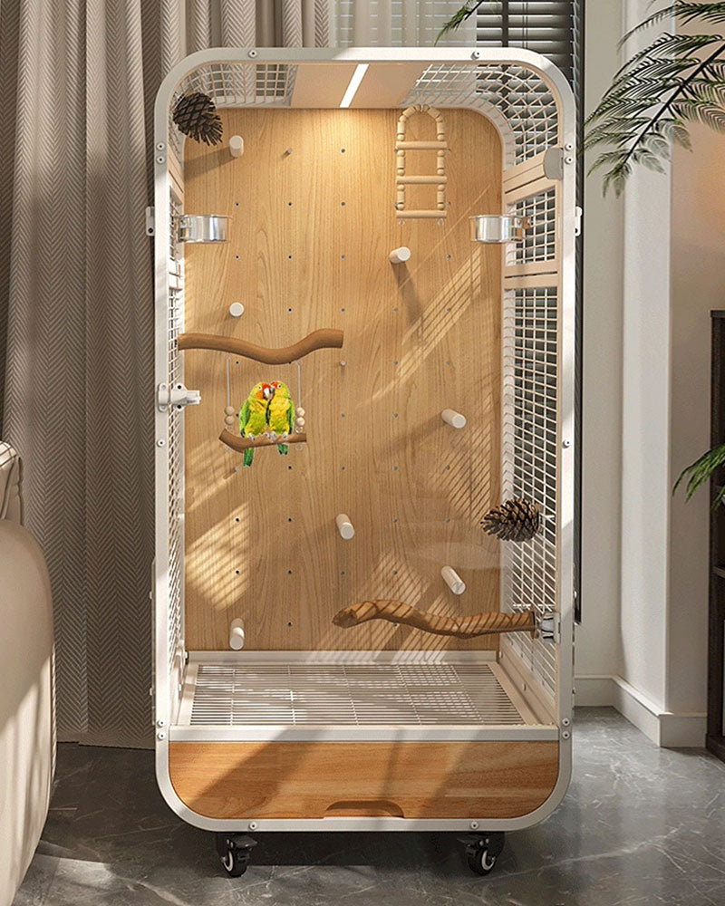 Luxury Wooden Bird Cage for Parrots
