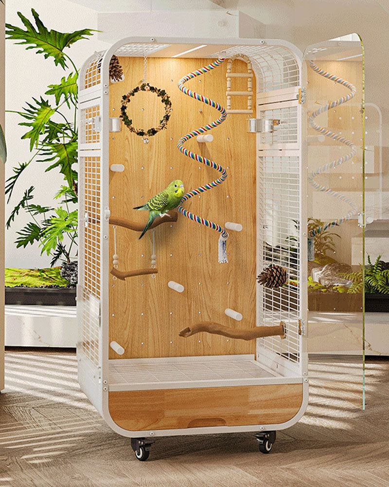 Luxury Wooden Bird Cage for Parrots