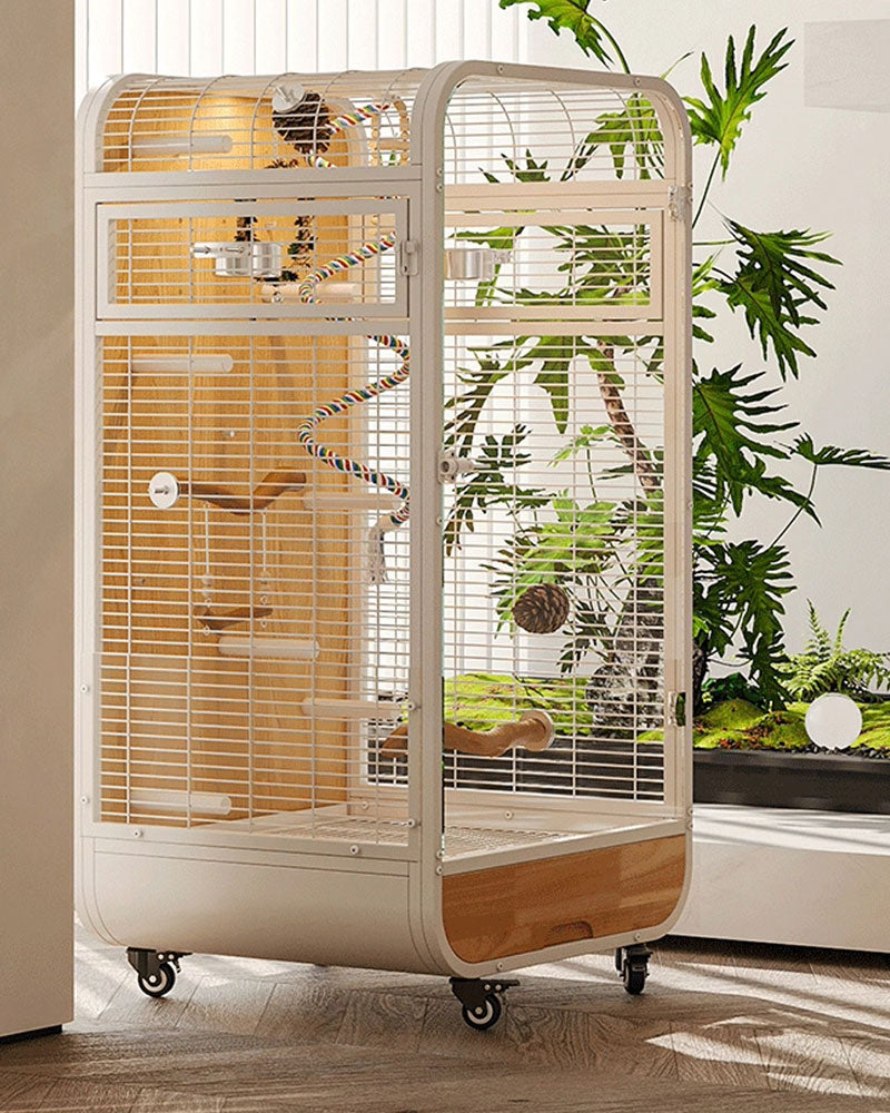 Luxury Wooden Bird Cage for Parrots