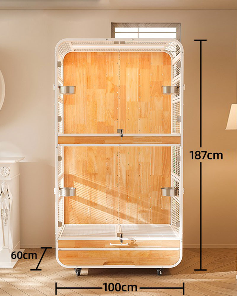 Luxury Large Solid Wood Parrot Cage Bird Villa