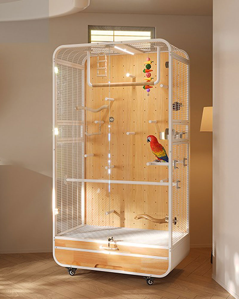 Luxury Large Solid Wood Parrot Cage Bird Villa