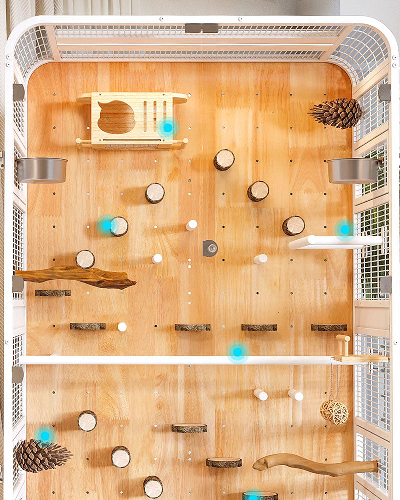 Luxury Large Solid Wood Parrot Cage Bird Villa