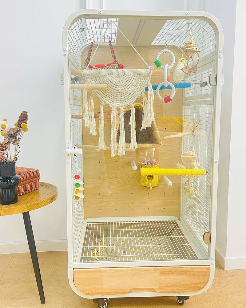 Luxury Wooden Bird Cage for Parrots
