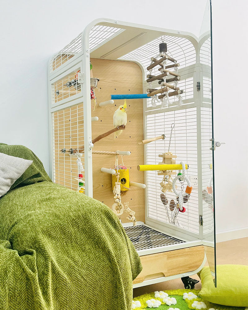 Luxury Wooden Bird Cage for Parrots