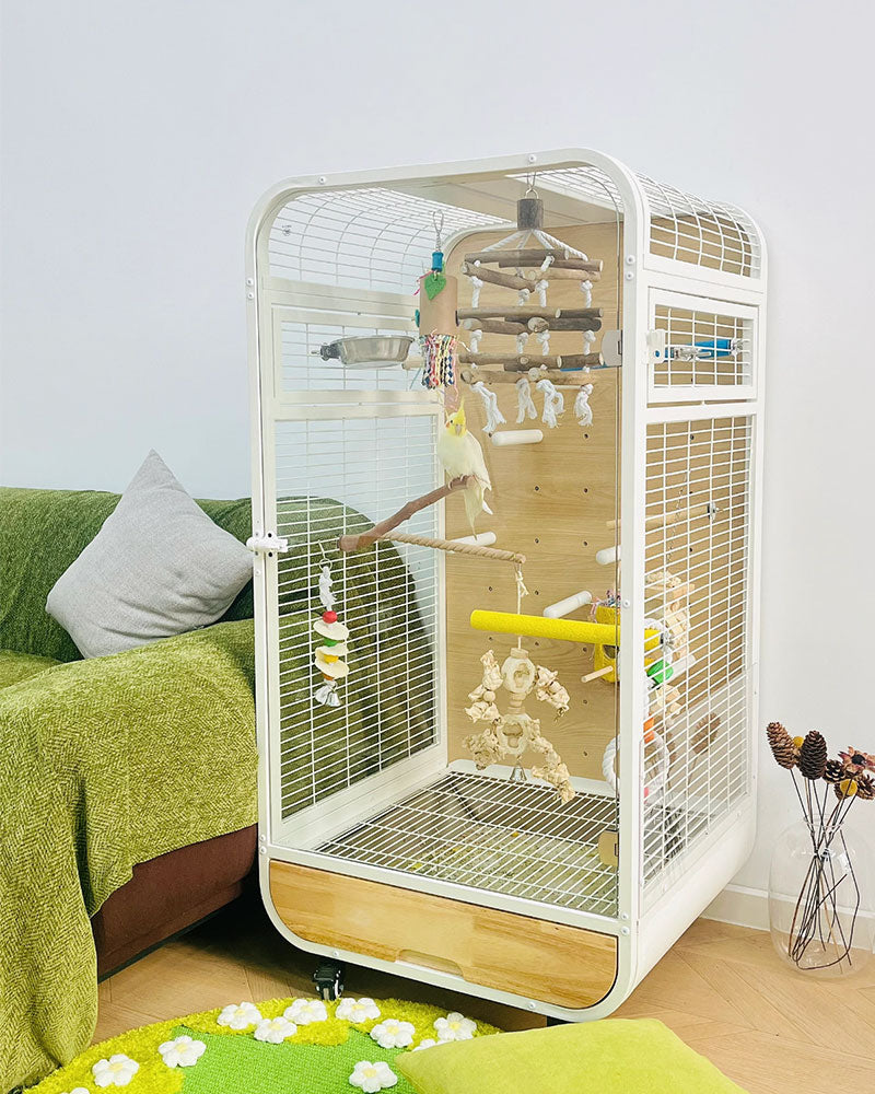 Luxury Wooden Bird Cage for Parrots