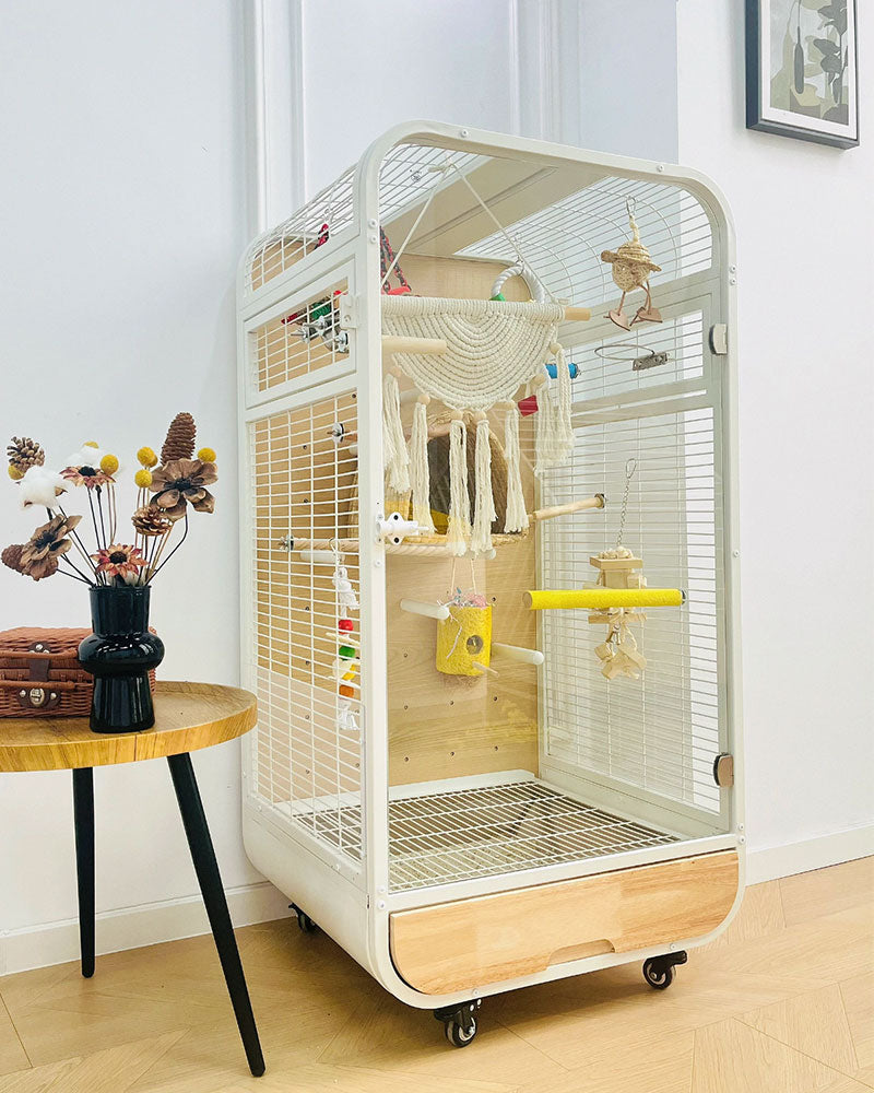 Luxury Wooden Bird Cage for Parrots