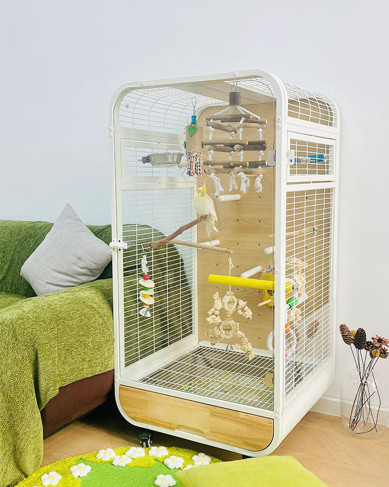 Luxury Wooden Bird Cage for Parrots