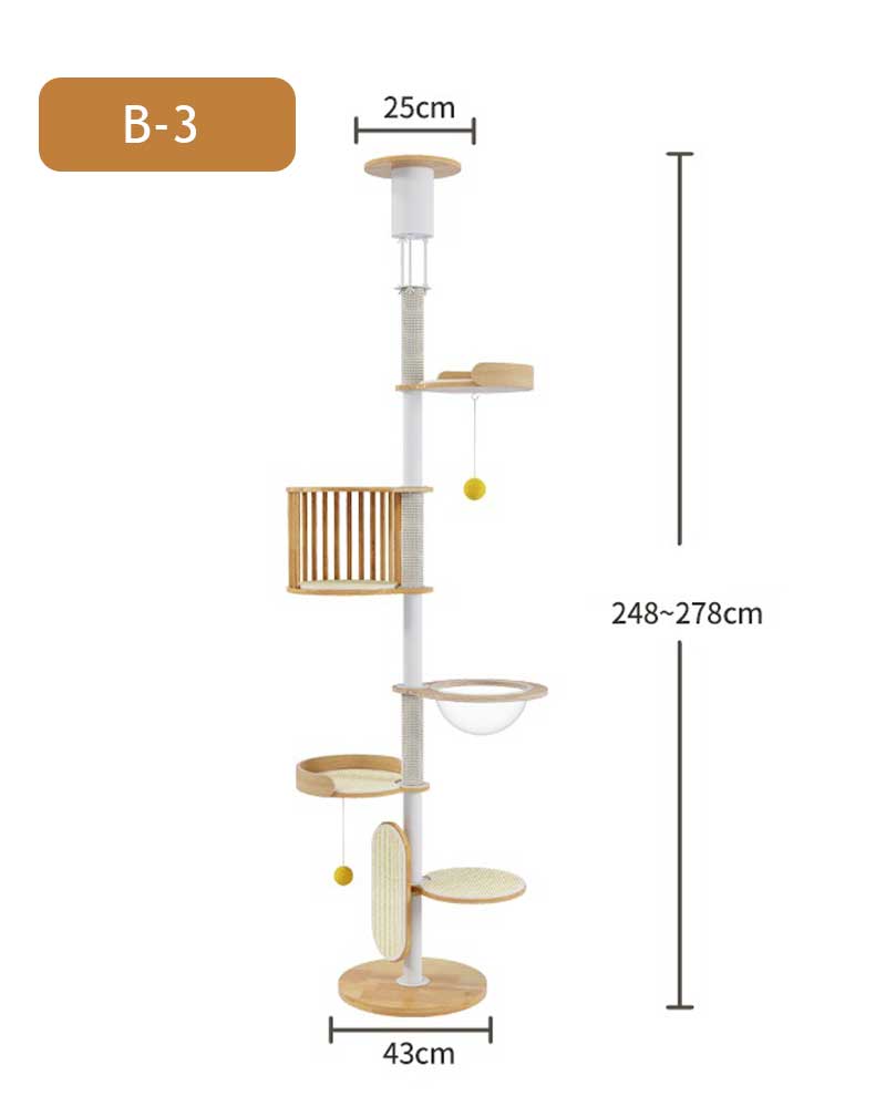 Modern Iron Frame Cat Tree Floor to Ceiling