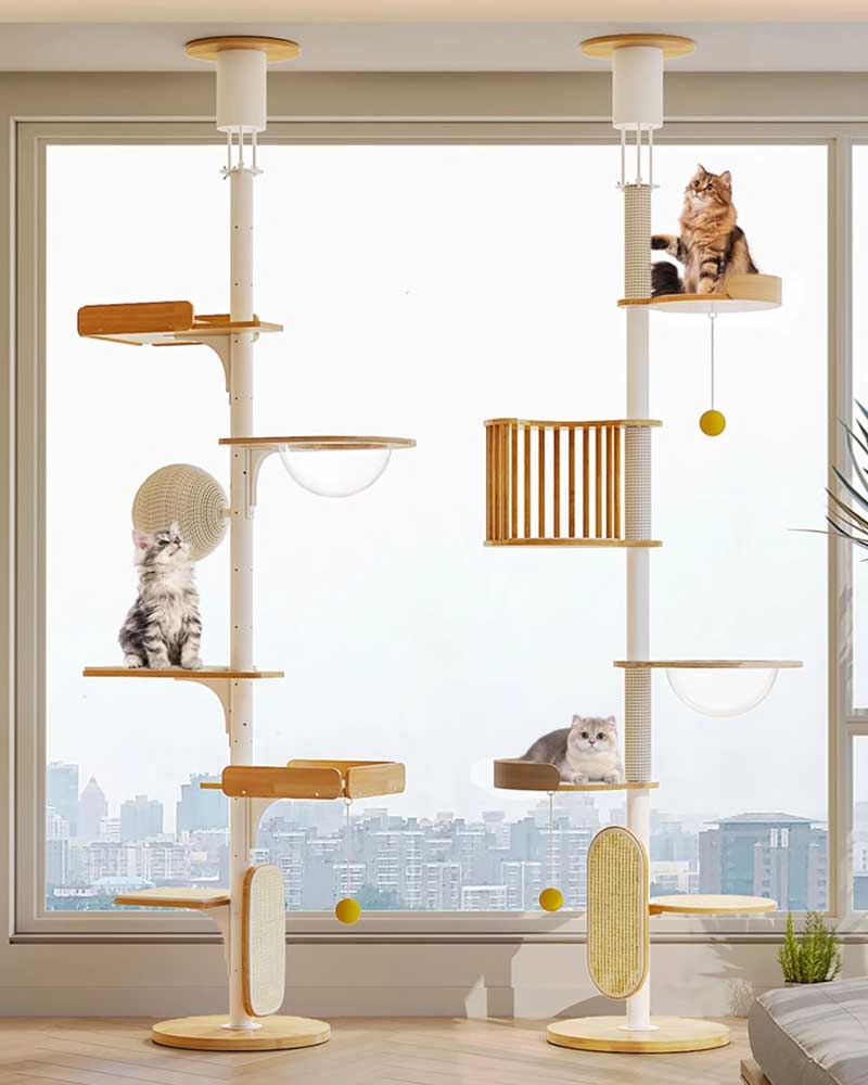 Modern Iron Frame Cat Tree Floor to Ceiling