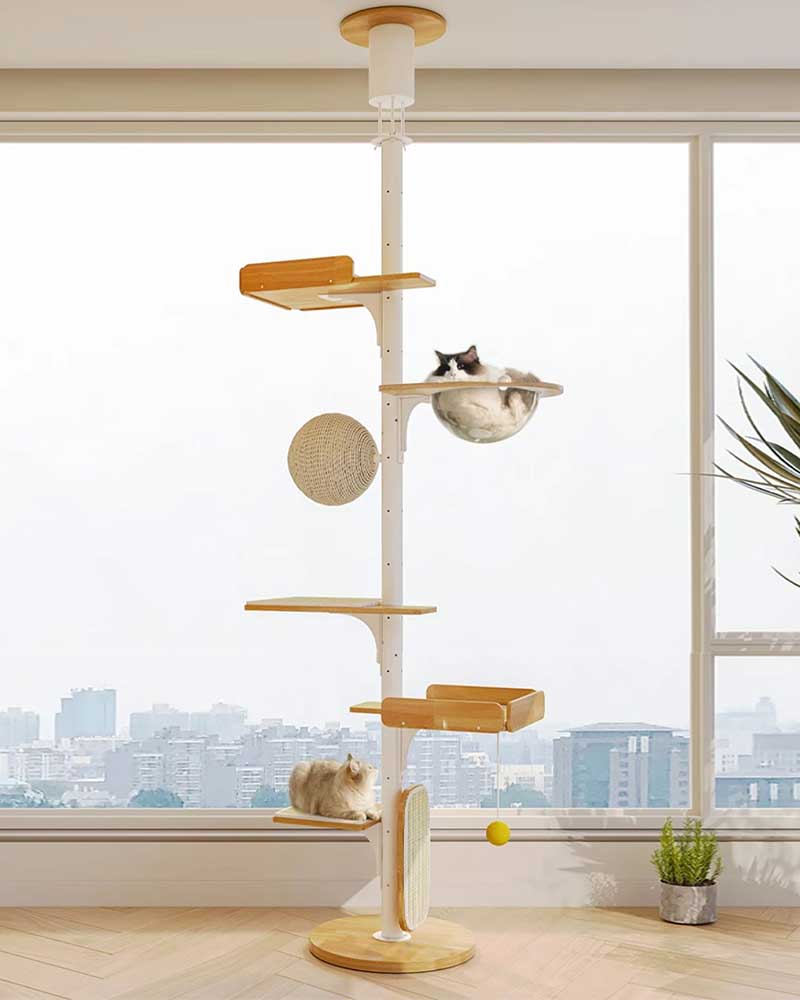 Modern Iron Frame Cat Tree Floor to Ceiling