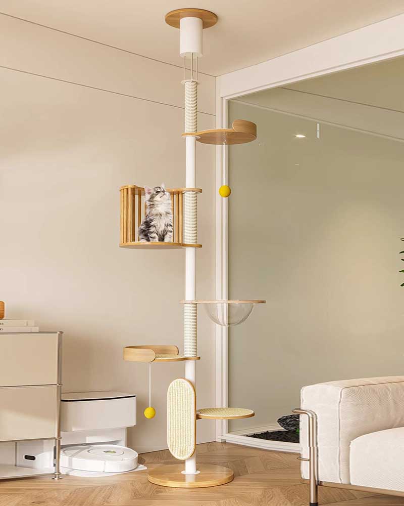 Modern Iron Frame Cat Tree Floor to Ceiling