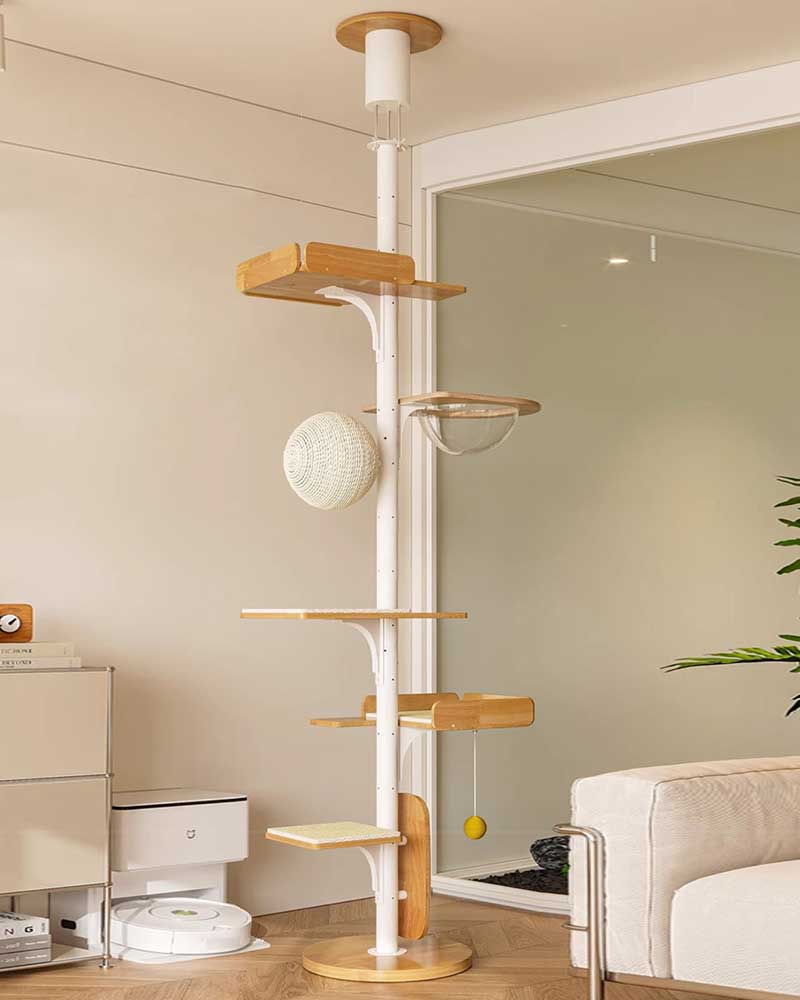 Modern Iron Frame Cat Tree Floor to Ceiling