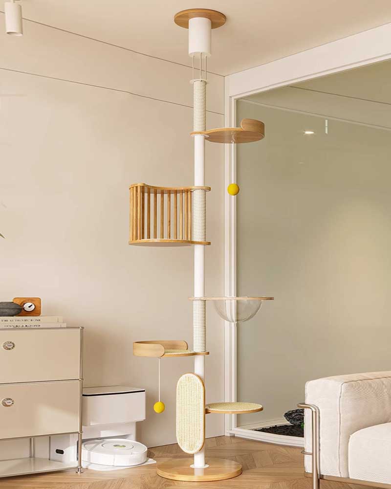 Modern Iron Frame Cat Tree Floor to Ceiling