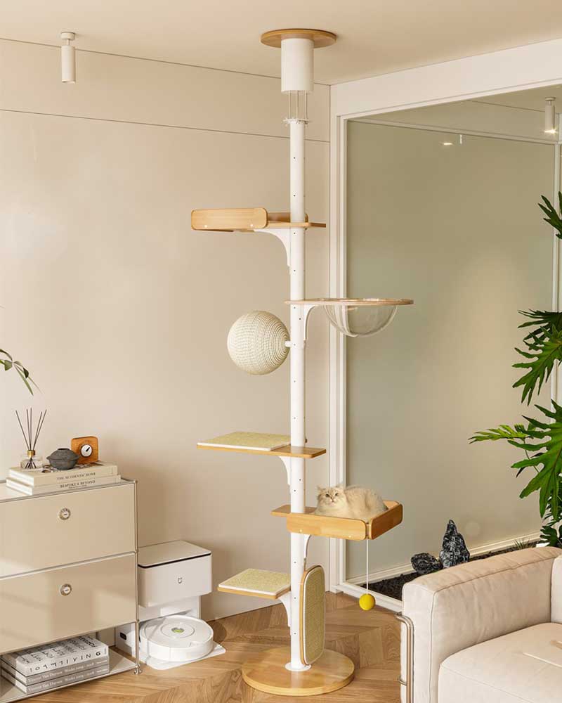 Modern Iron Frame Cat Tree Floor to Ceiling