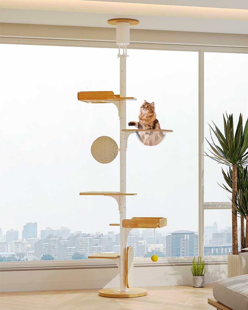 Modern Iron Frame Cat Tree Floor to Ceiling