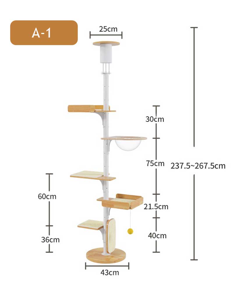 Modern Iron Frame Cat Tree Floor to Ceiling