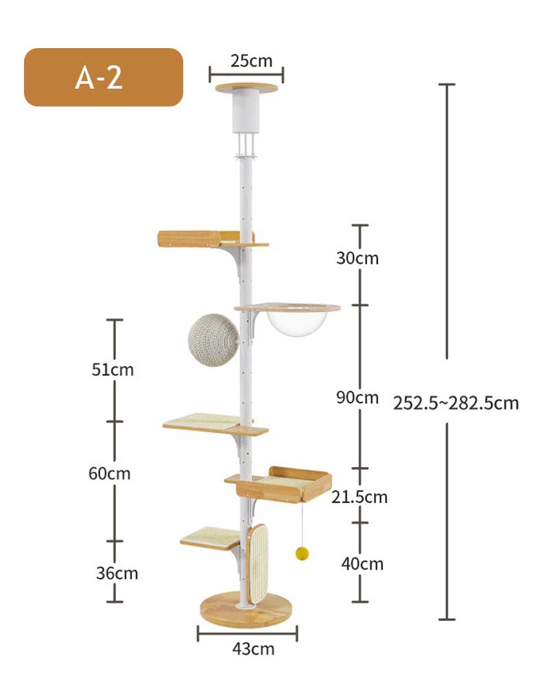 Modern Iron Frame Cat Tree Floor to Ceiling