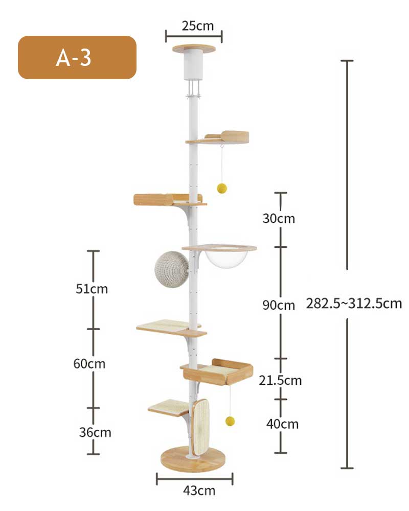 Modern Iron Frame Cat Tree Floor to Ceiling