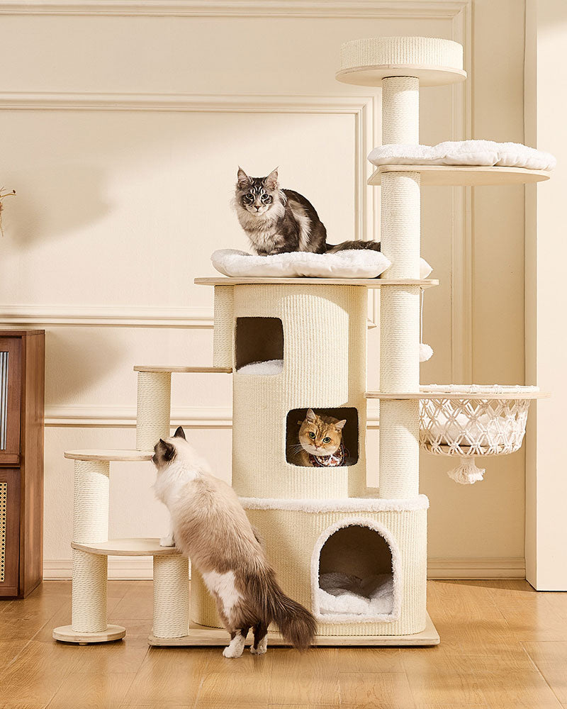 Modern Luxury Rotating Cat Tree for Large Cats