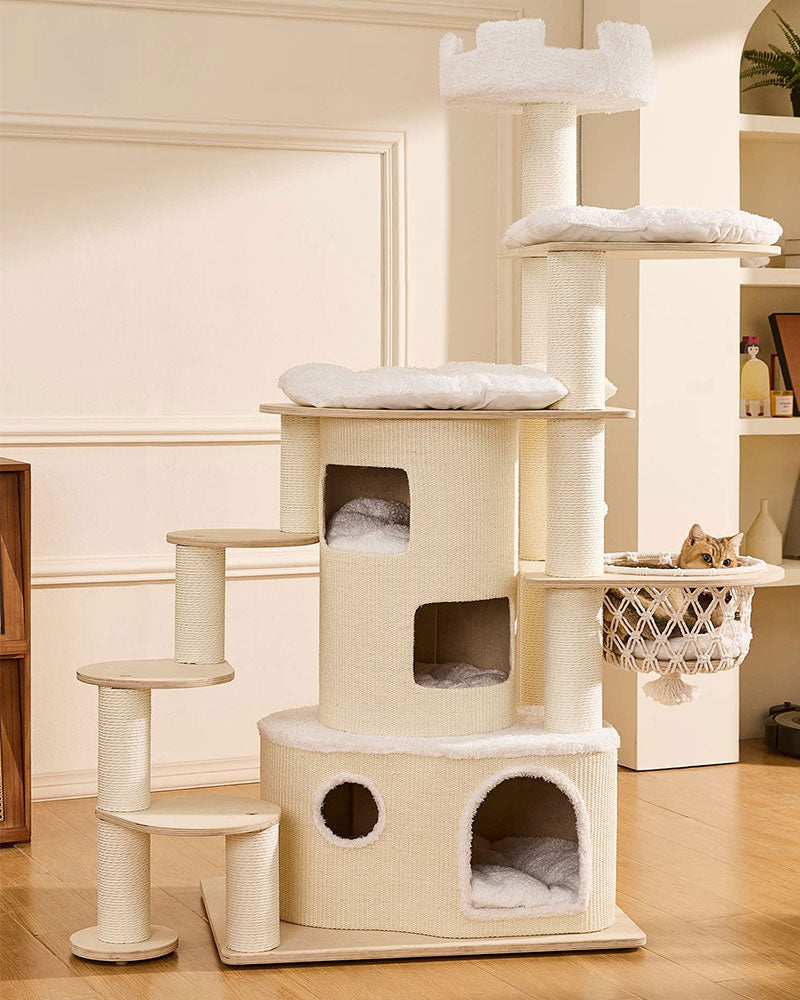 Modern Luxury Rotating Cat Tree for Large Cats