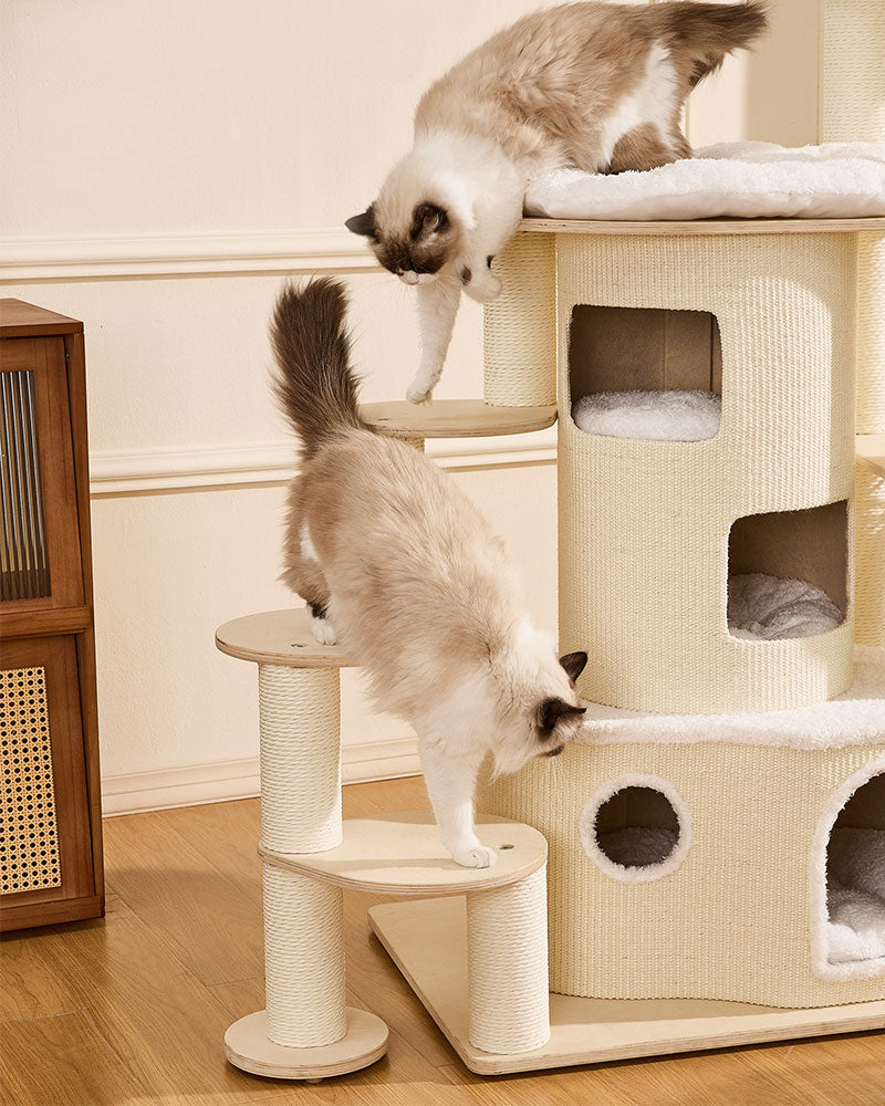 Modern Luxury Rotating Cat Tree for Large Cats