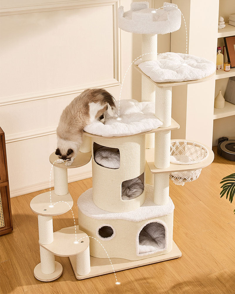 Modern Luxury Rotating Cat Tree for Large Cats