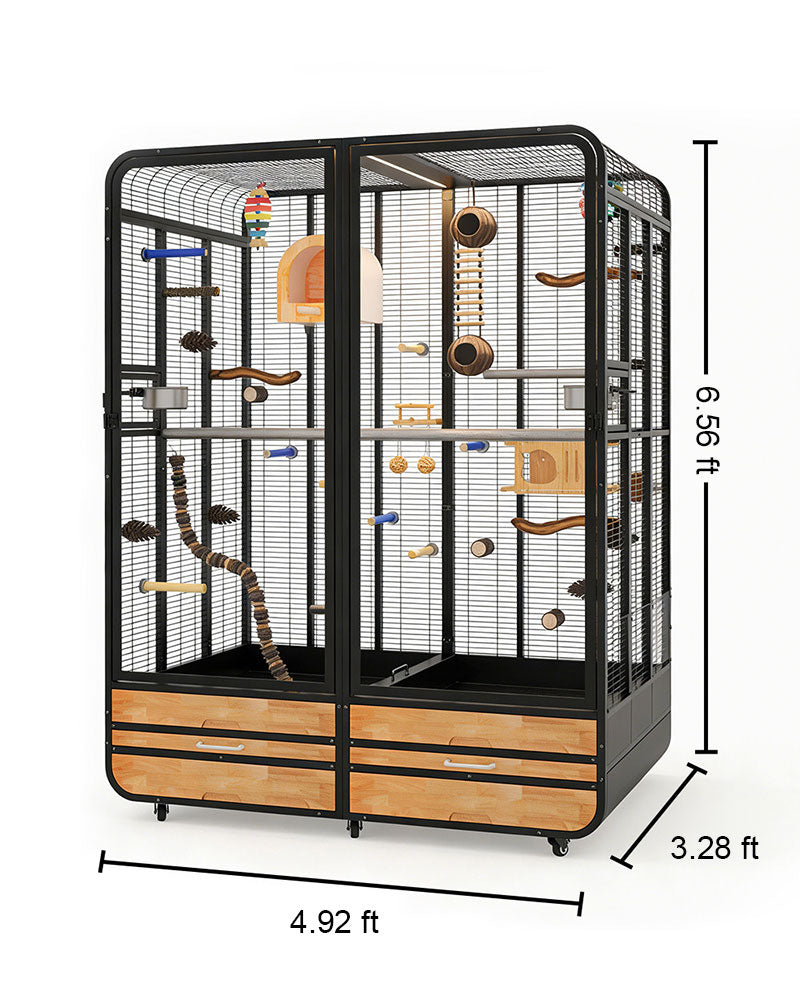 Premium Large Panoramic Aviary Villa for Birds